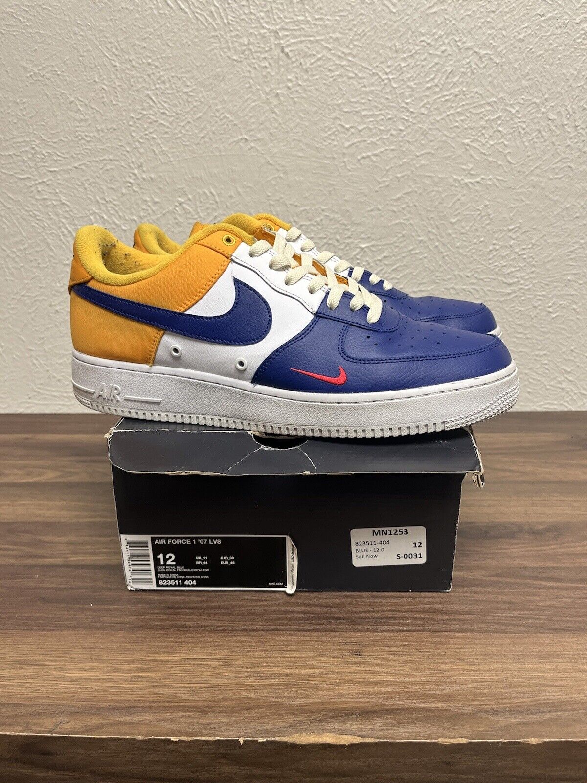 Nike Air Force 1 Low Mini Swoosh FC Barcelona Sz 12 823511-404 2017 Blue