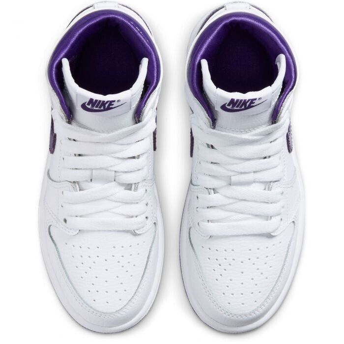 Nike Air Jordan 1 Retro High White Court Purple PS CU0449-151 Youth Size 12c