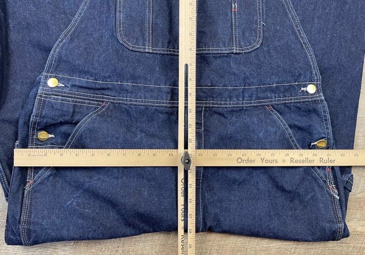 Dickies Denim Bib Overall 100% Cotton 38 X 30 Blue Jean Classic