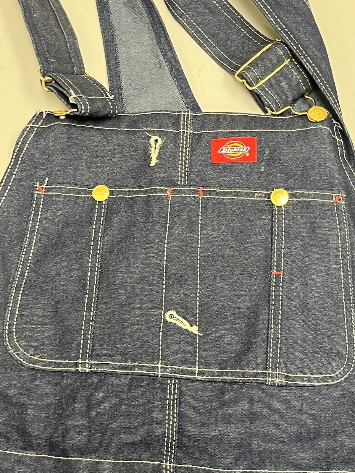 Dickies Denim Bib Overall 100% Cotton 38 X 30 Blue Jean Classic