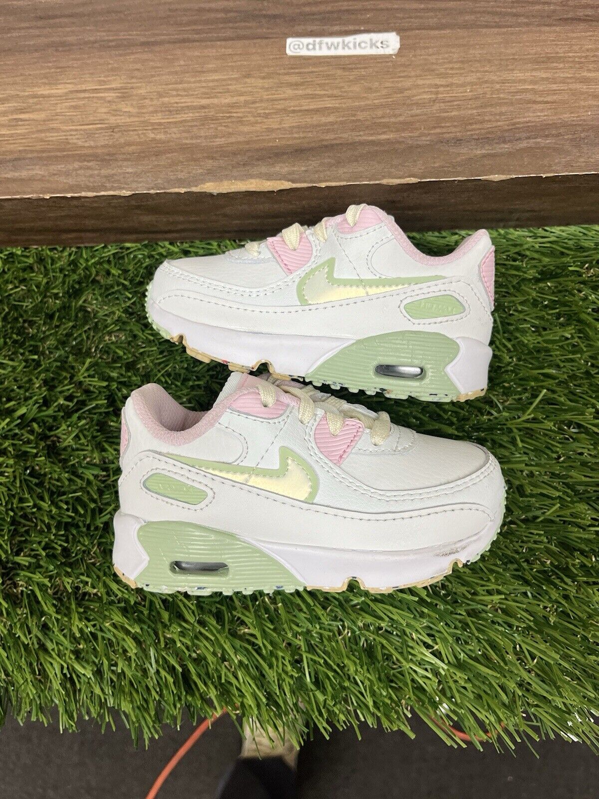 Nike Air Max 90 LTR Leather SE 'White Pink Green' DQ0278-100 6c