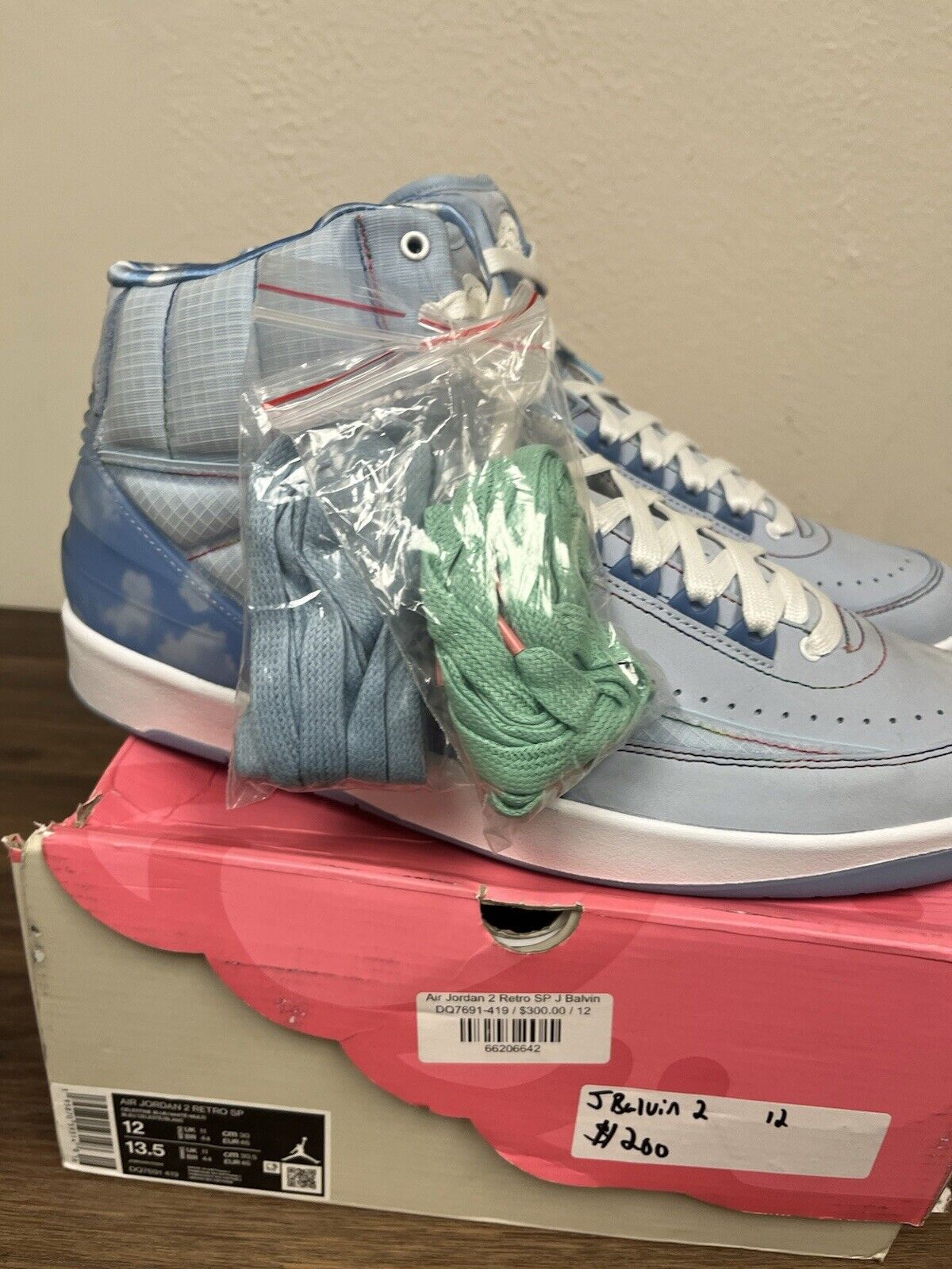 Size 12 - Jordan 2 Retro x J. Balvin Blue 2022