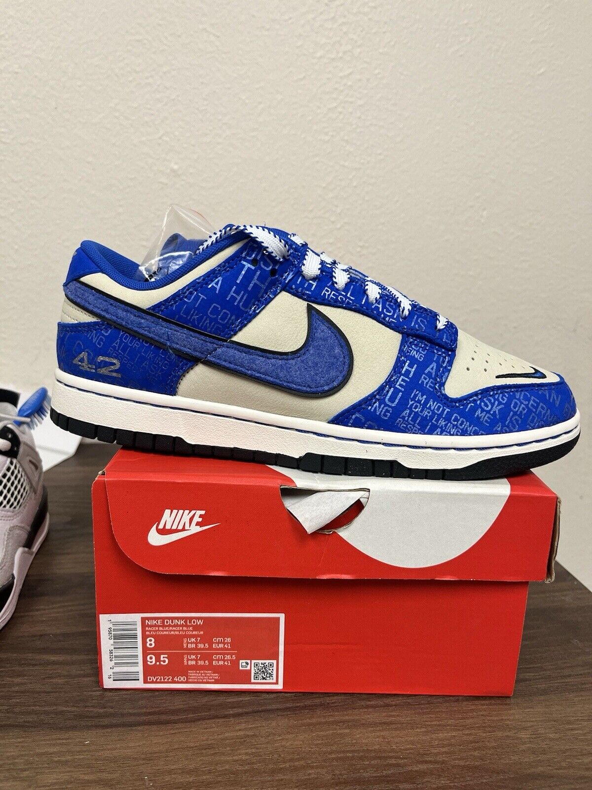 Nike Dunk Low Jackie Robinson size 8 DV2122-400 OG Retro Blue