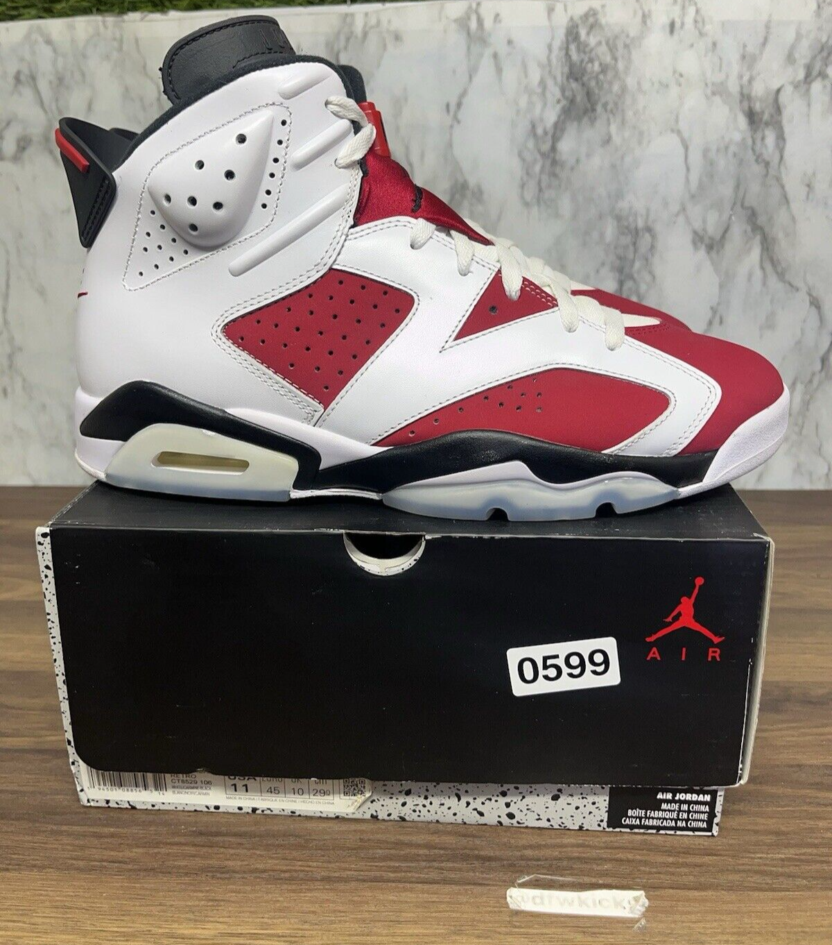 Nike Air Jordan 6 Retro Carmine  Size 11 CT8529-106 OG Oreo UNC Infrared 599