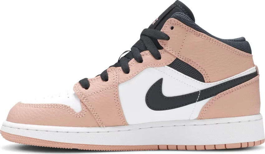 Nike Air Jordan 1 Mid Pink Quartz GS Size 6.5Y/Women 8-555112-603