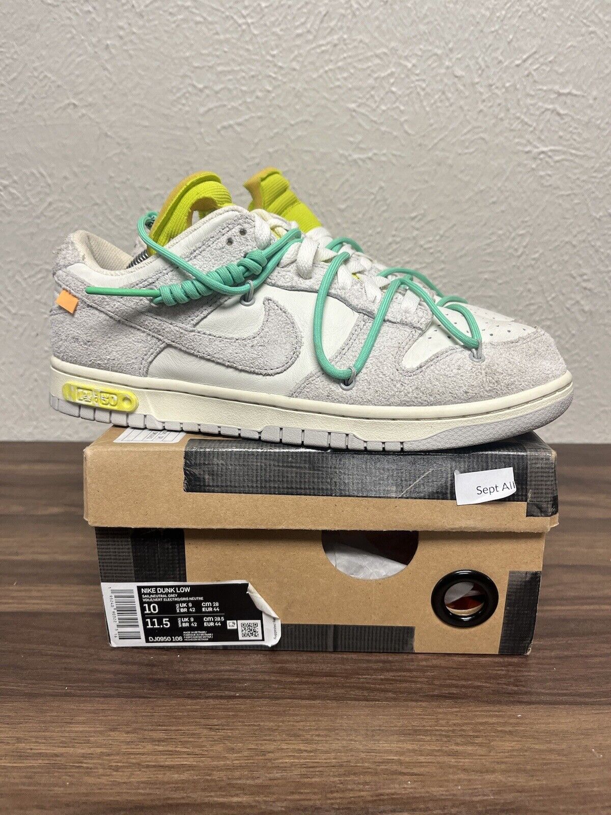 Nike Off-White x Dunk Low “Lot 14 of 50” DJ0950-106 GREAT CONDITION Size 10