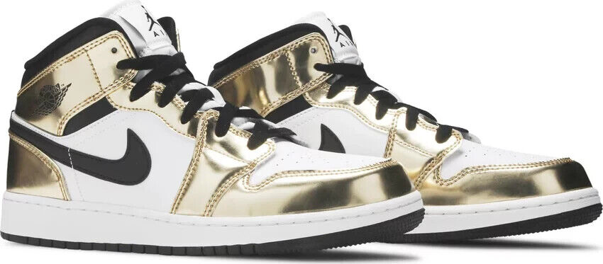 Nike Air Jordan 1 Mid SE (GS) Metallic Gold (DC1420-700) Size 5y  - New!