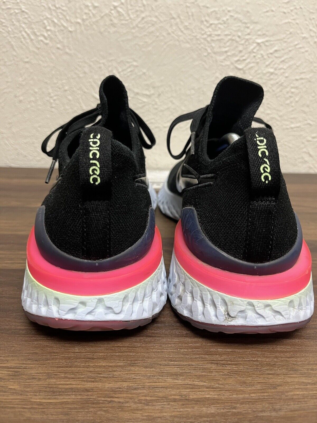 Nike Epic React Flyknit 2 Size 11 Black/Black Sapphire/Lime Blast BQ8928 003