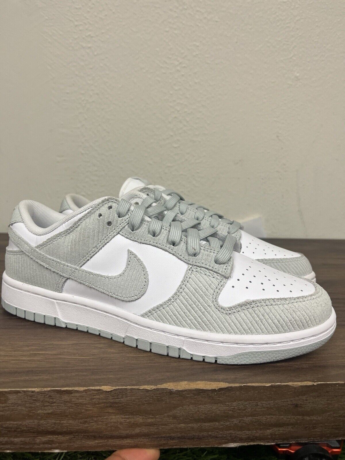 Size 11  womens - Nike Dunk Low Light Silver Corduroy