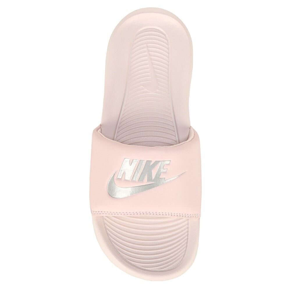 Size 8w- NIKE Victori One Slides | Color Rose/Silver CN9677-600 | Nike Sandles