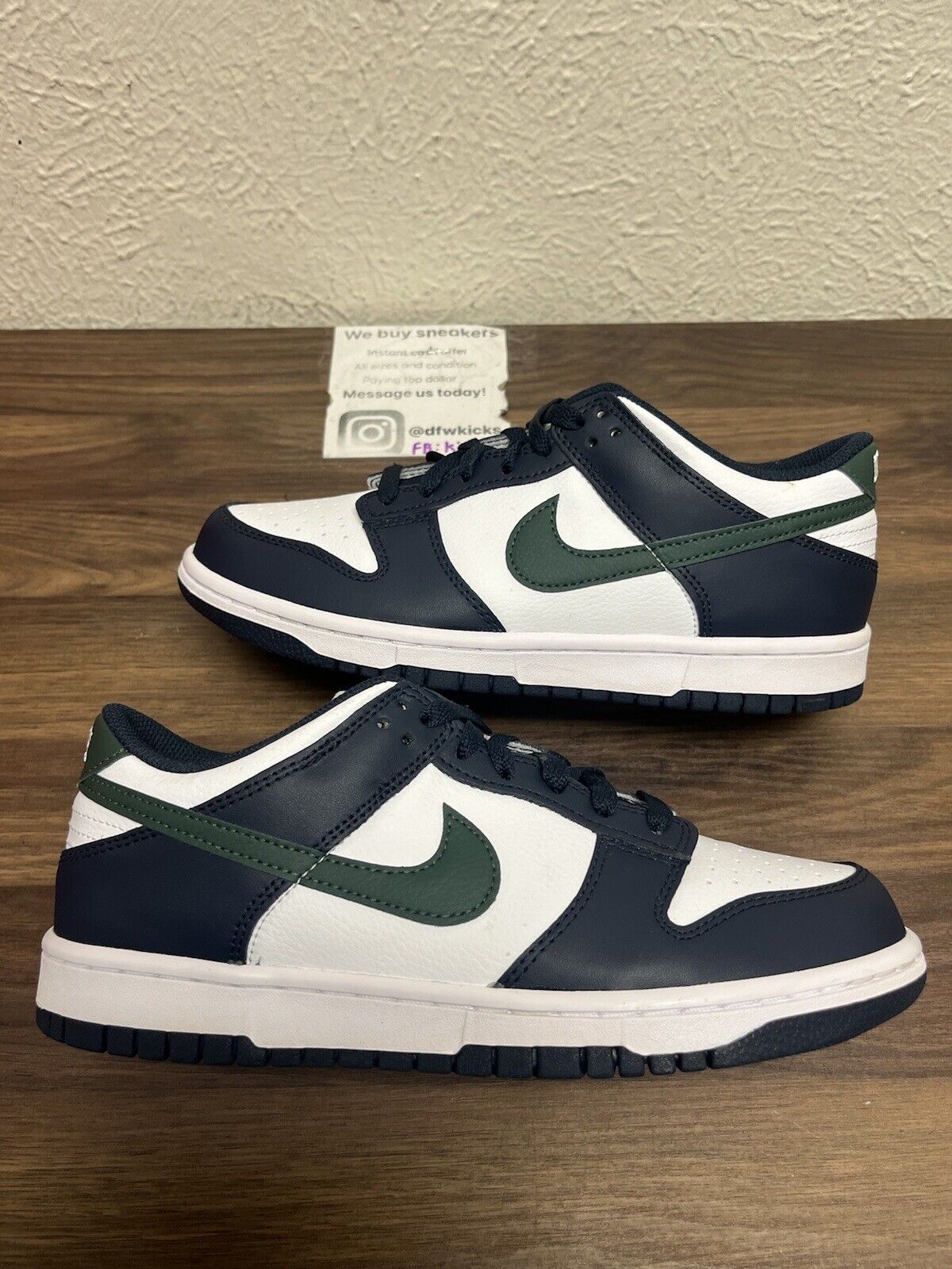 Nike Dunk Low GS Obsidian Vintage Green White HF5177 400 Size 7Y