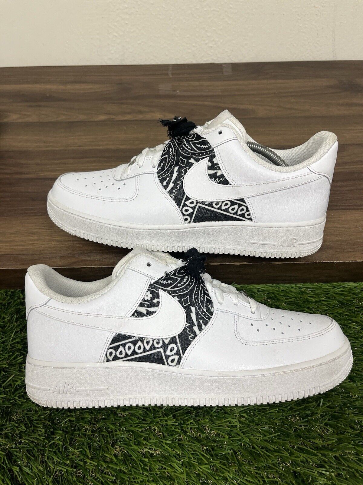 Size 10.5 - Nike Air Force 1 Low '07 White  ( Bandana CUSTOM)