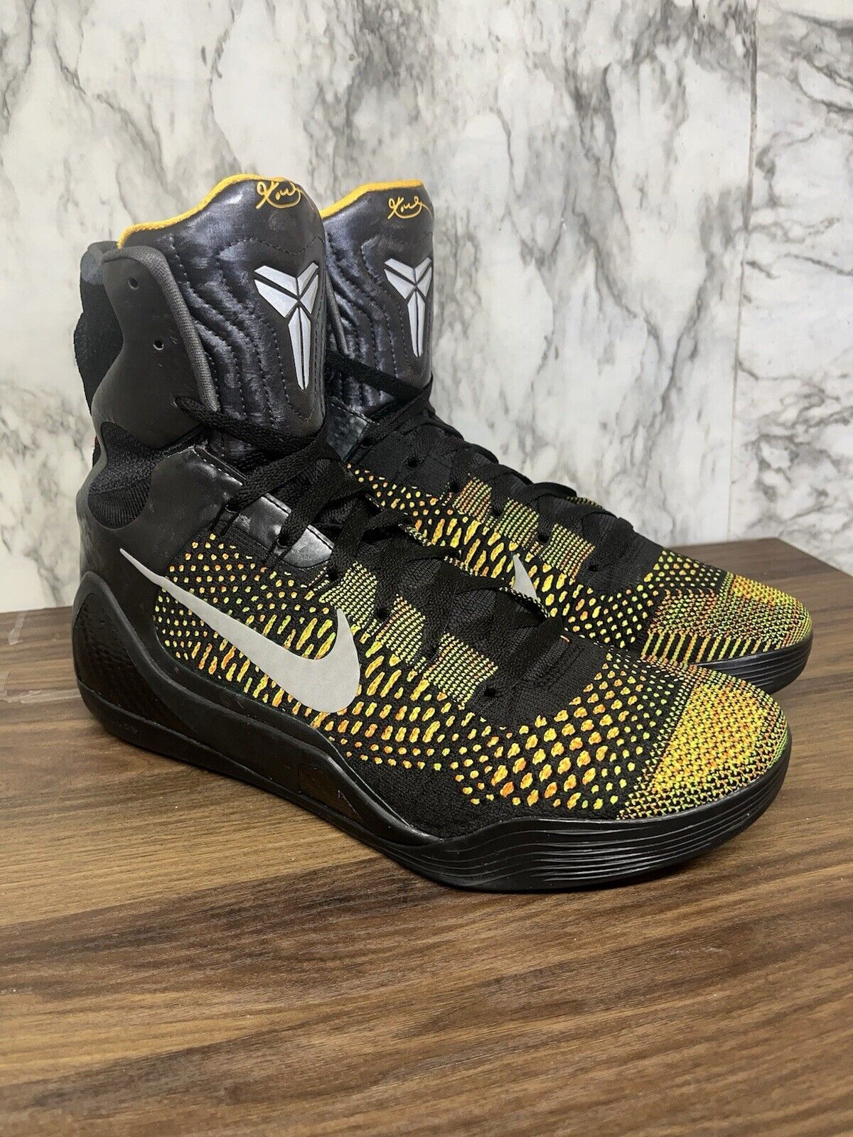 Size 11.5 Nike Kobe 9 IX Elite High Inspiration Black Yellow Men *639