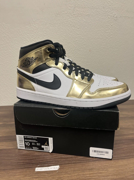 Size 10 - Jordan 1 Mid SE Metallic Gold 2020