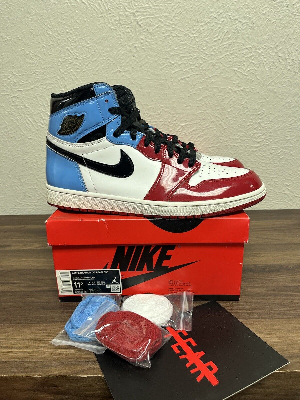 Size 11.5 - Jordan 1 Retro High Fearless UNC Chicago - CK5666-100 (Pre-Owned)