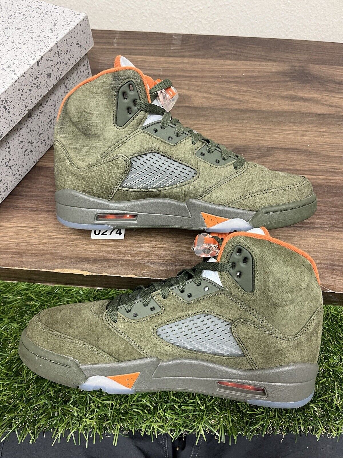 Air Jordan 5 Retro Olive 2024 Size 8.5 Authentic Rare Used Aj5 Green Camo OG VTG