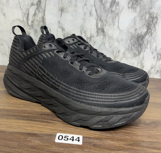 Hoka Bondi 6 Shoes Mens size 13 Triple Black Running Athletic Gym Sneakers 544