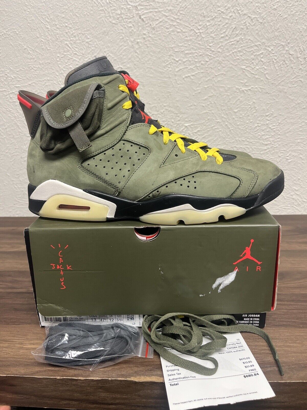 Jordan 6 Travis Scott Olive 2019 Size 13 / OG ALL -