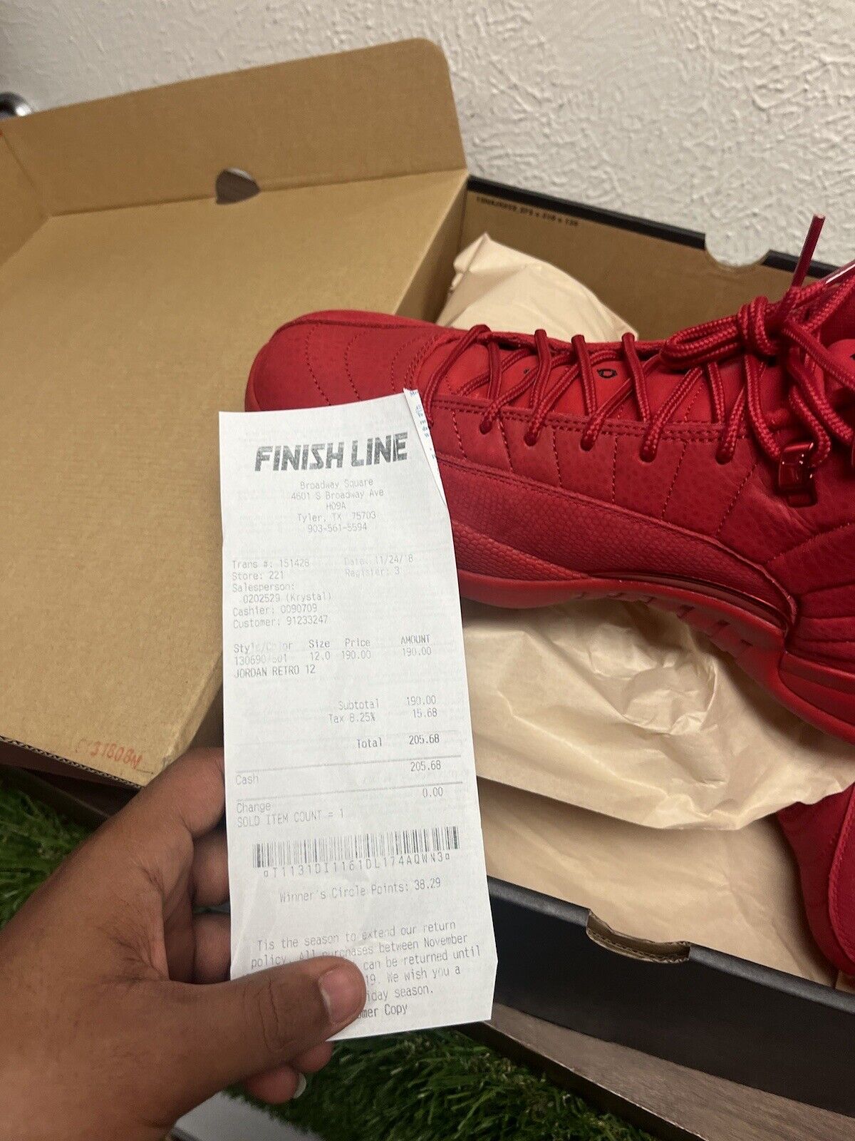 Jordan 12 Retro Gym Red 2018 Size 12. New. Original box