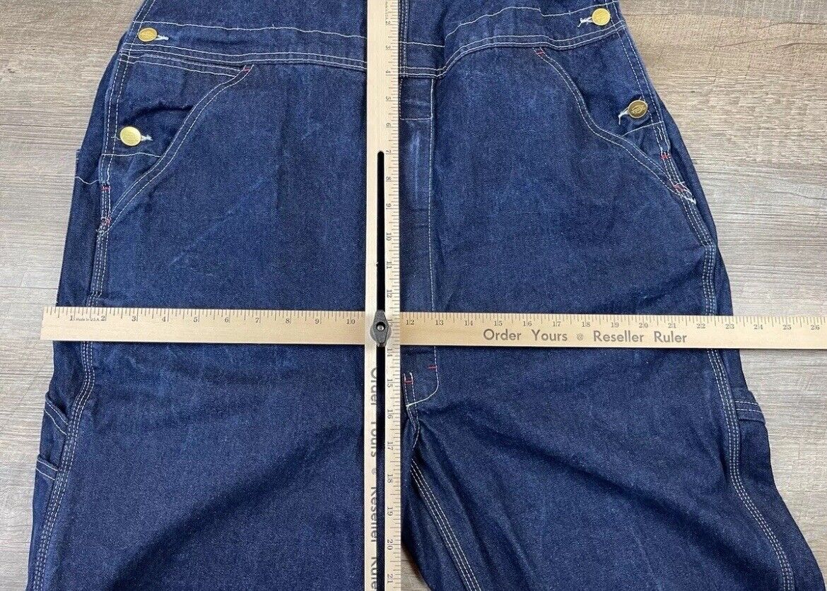 Dickies Denim Bib Overall 100% Cotton 38 X 30 Blue Jean Classic