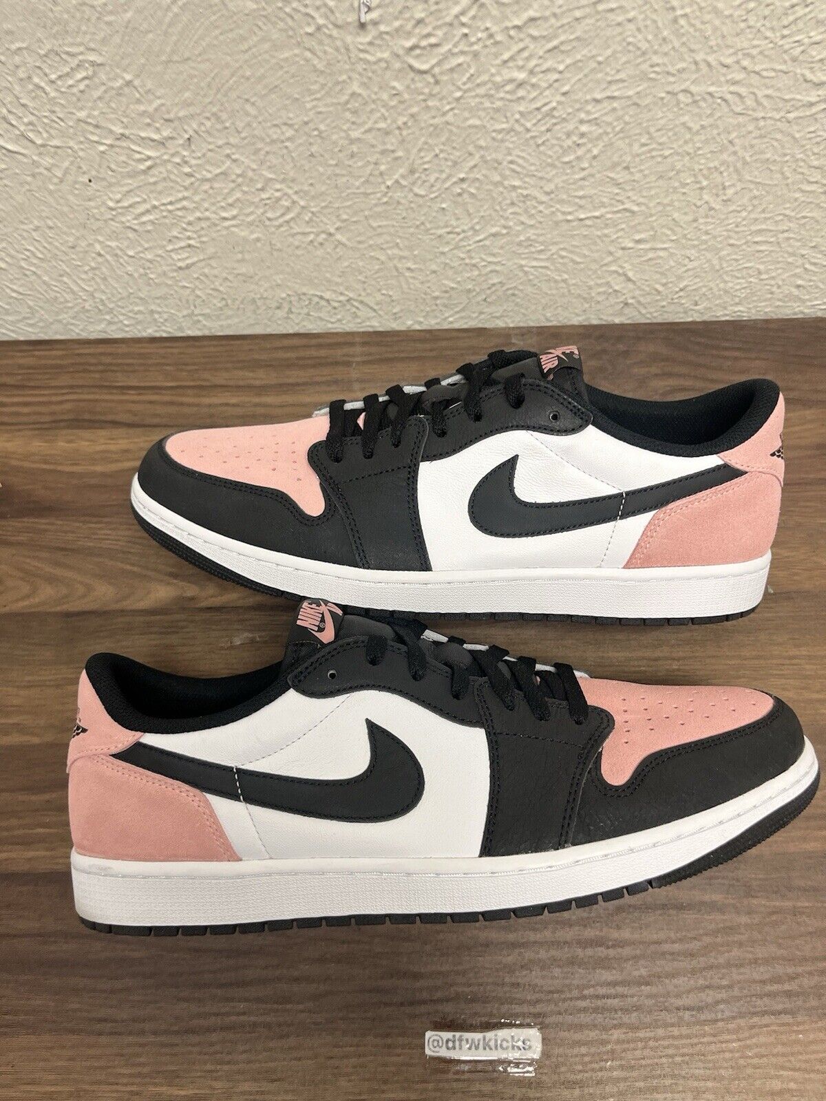 Nike Air Jordan 1 Low OG Bleached Coral Pink Black Mens Size 14 W/ Extra Laces