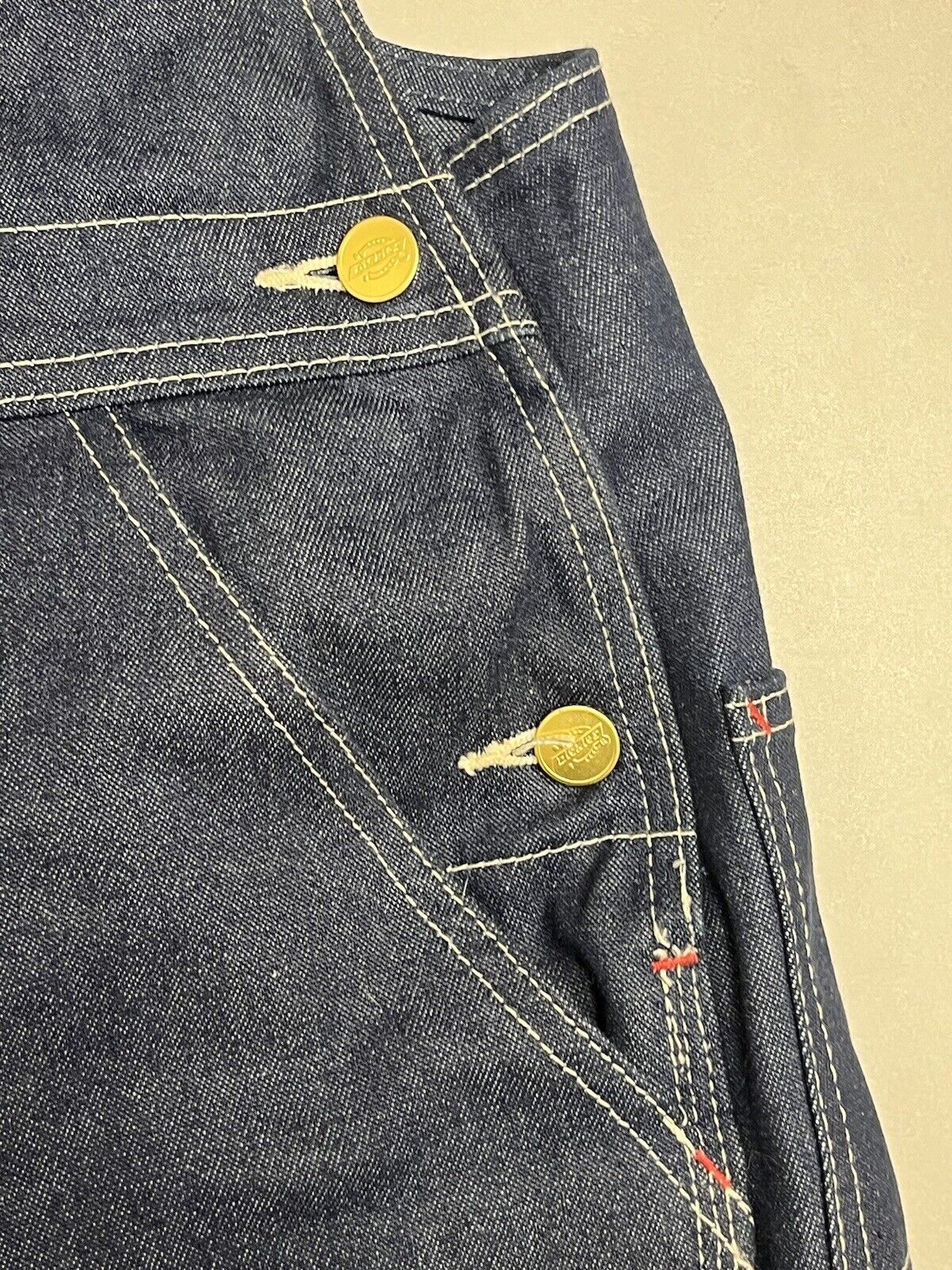 Dickies Denim Bib Overall 100% Cotton 38 X 30 Blue Jean Classic