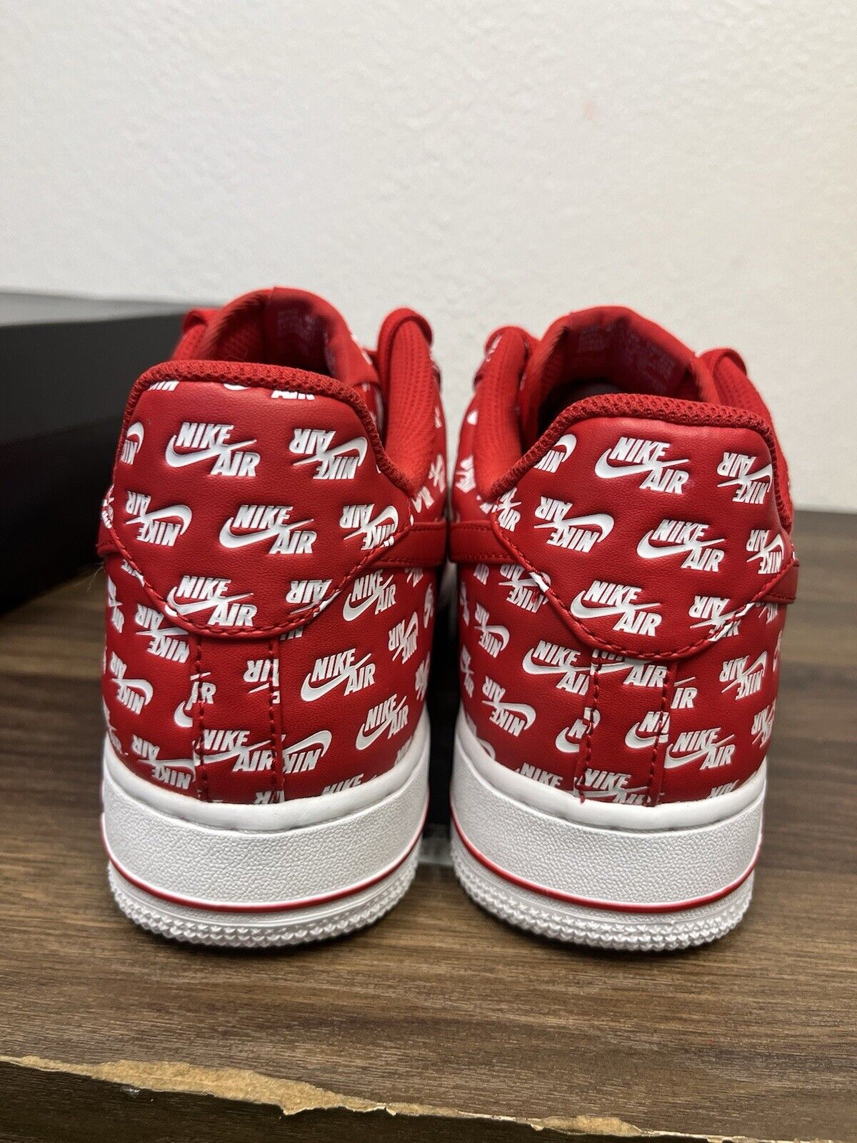 Size 8 - Nike Air Force 1 07 QS Low All Over Logo Red A142