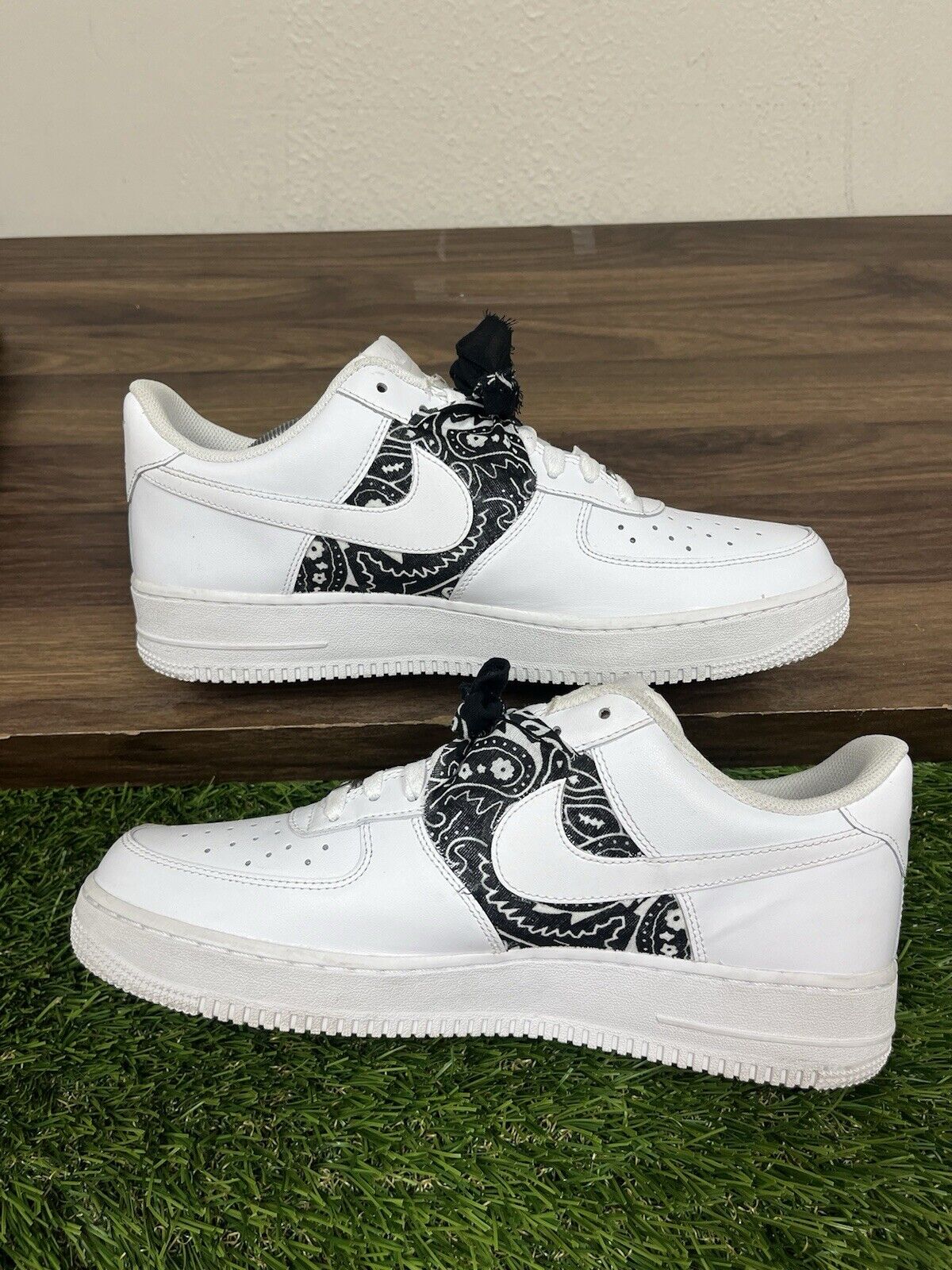 Size 10.5 - Nike Air Force 1 Low '07 White  ( Bandana CUSTOM)