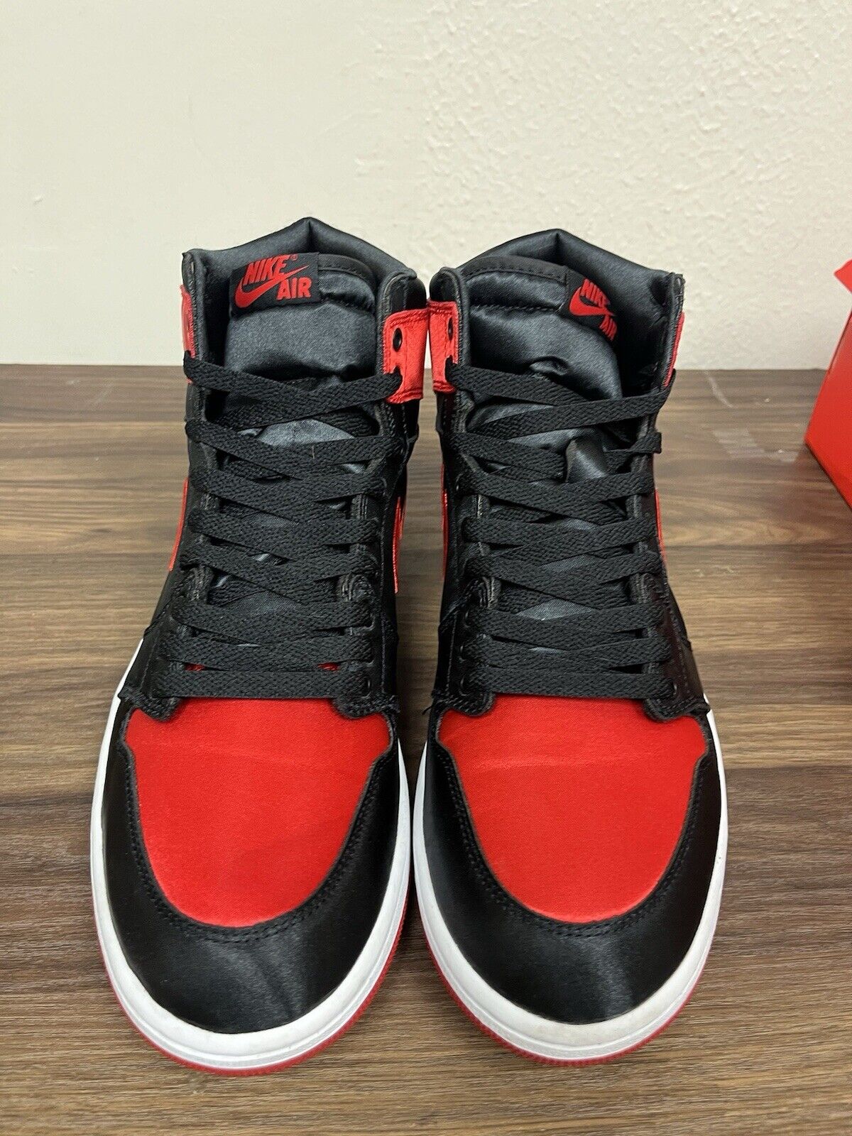 Size 12 - Air Jordan 1 Retro OG 2023 High Satin Bred W Black White (FD4810-061)