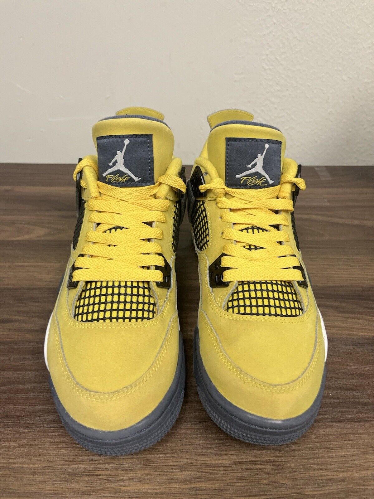 Nike Air Jordan 4 Retro GS Size 7Y, Womens 8.5 Lightning Yellow Grey 408452-700