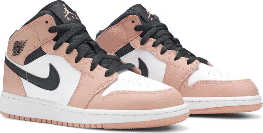 Nike Air Jordan 1 Mid Pink Quartz GS Size 6.5Y/Women 8-555112-603