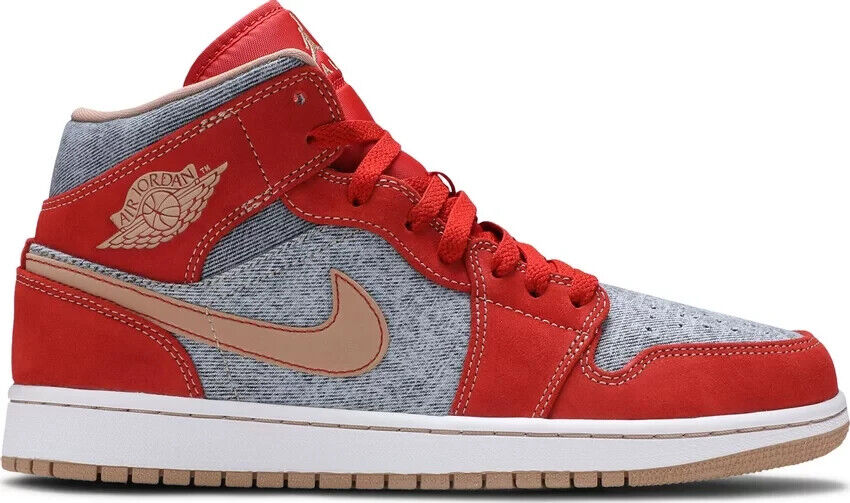 Size 8.5 - Air Jordan 1 Mid Denim Red