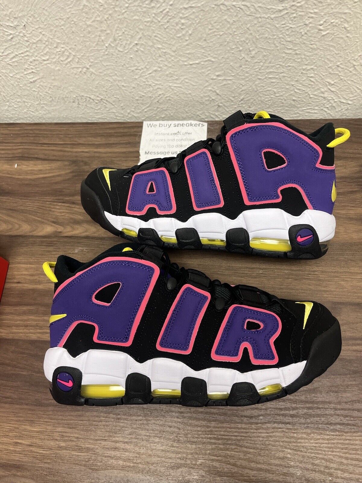 Nike Air Uptempo Sz 9.5 Black/Court Purple-Multi Color Shoes