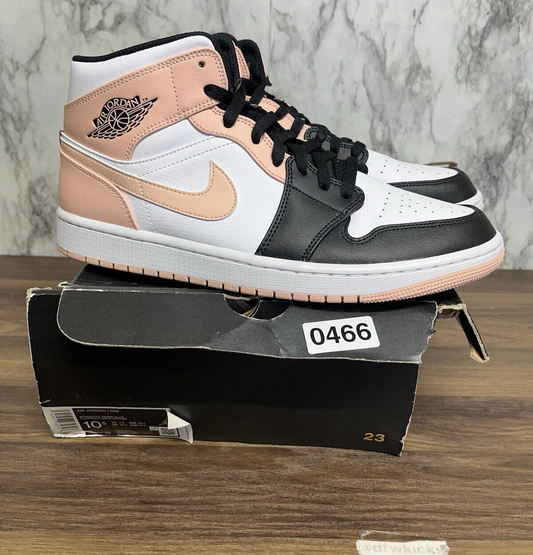 Size 10.5 - Air Jordan 1 Mid Crimson Tint Black White Leather (554724-133) 466