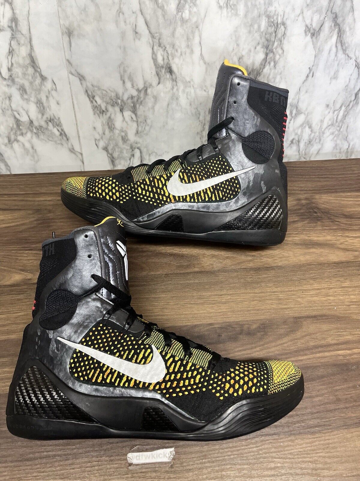 Size 11.5 Nike Kobe 9 IX Elite High Inspiration Black Yellow Men *639