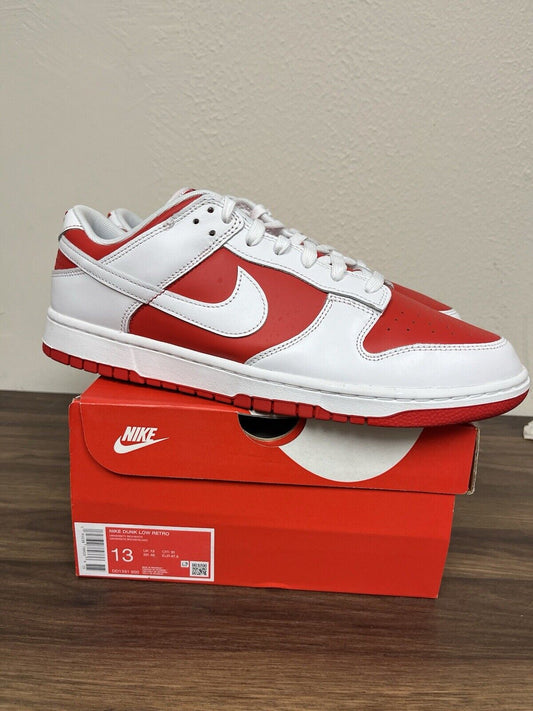 Nike Dunk Low Championship Red 2021 DD1391-600 OG Retro Size 13 Mens NEW DS