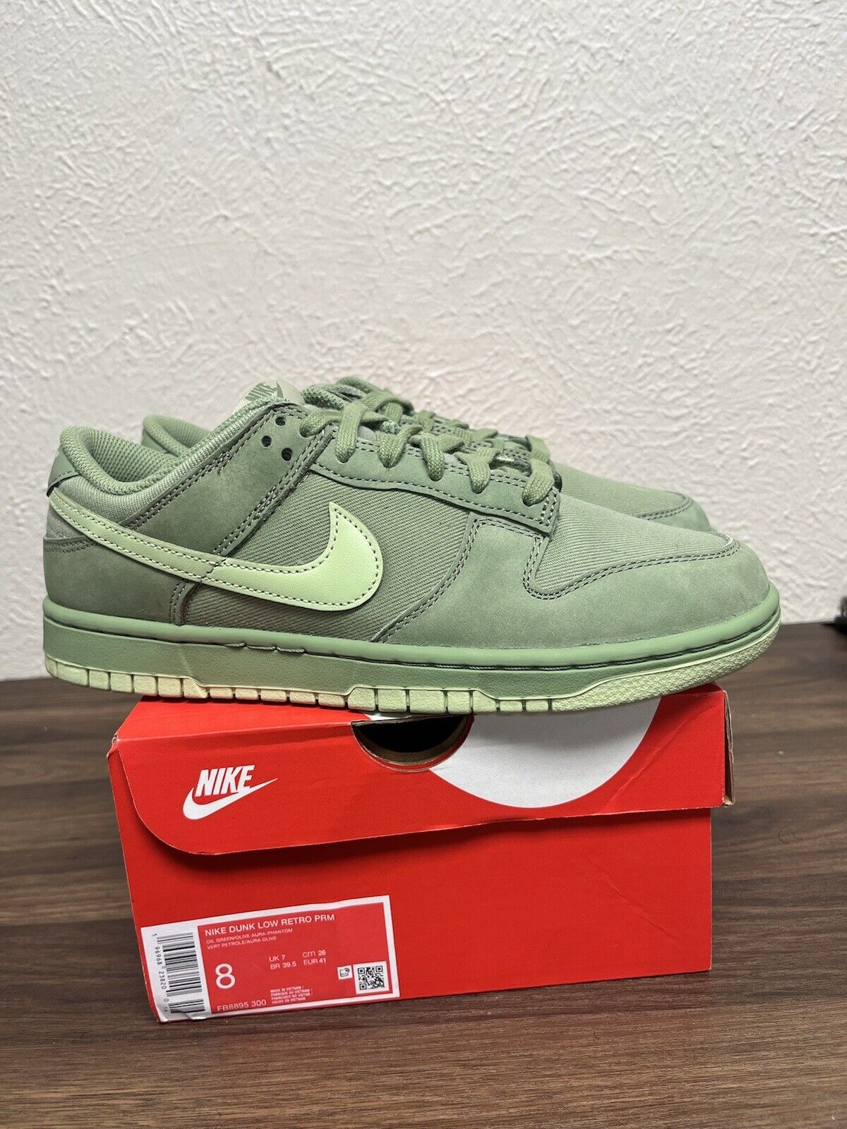 Nike Dunk Low Shoes PRM Oil Green Olive Aura Pistachio FB8895-300 Men's NEW