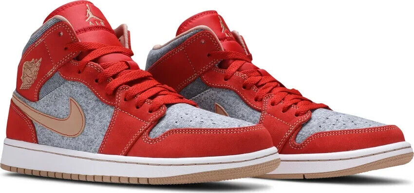 Size 8.5 - Air Jordan 1 Mid Denim Red