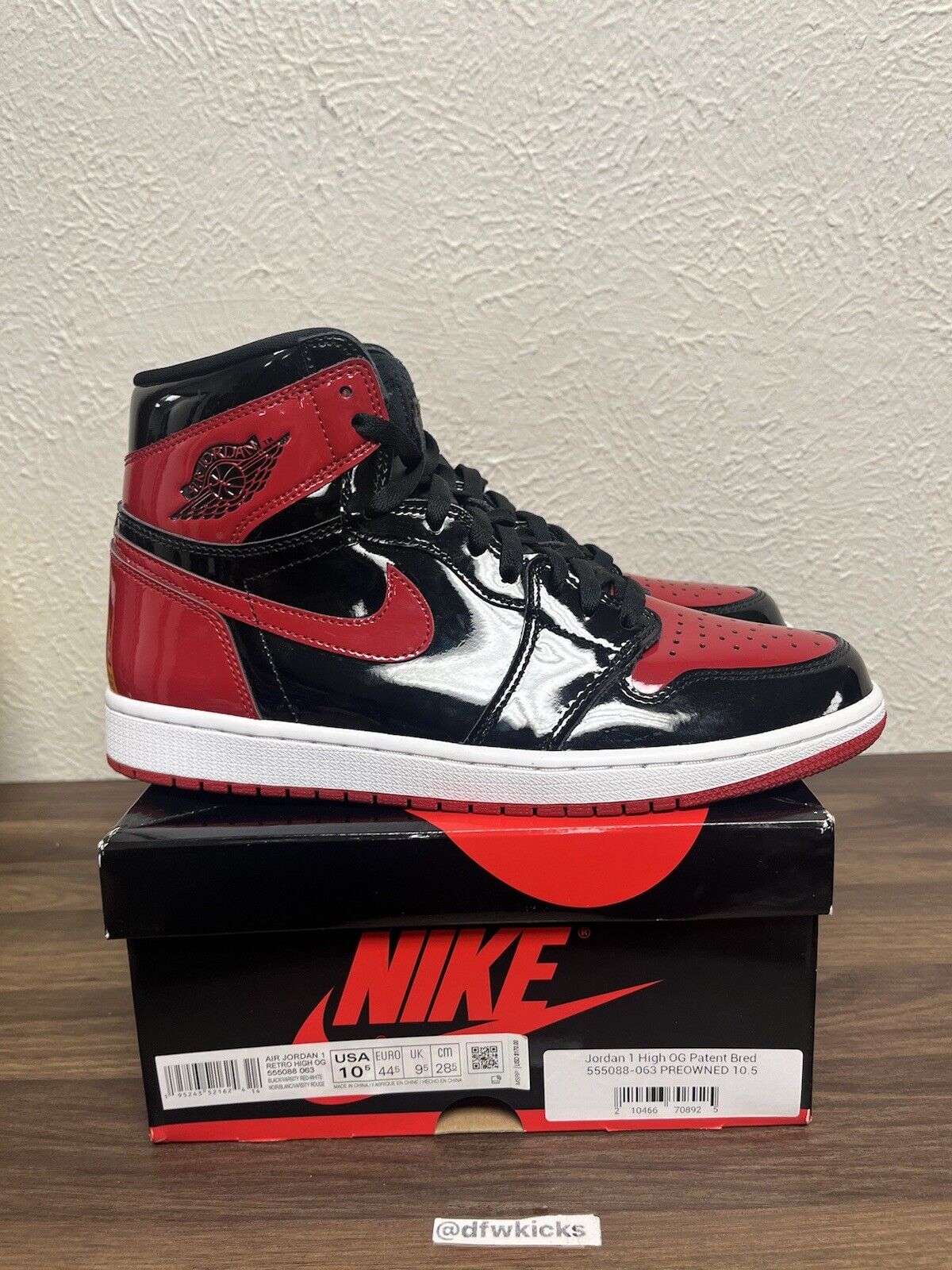 Size 10 - Jordan 1 Retro OG High Patent Bred