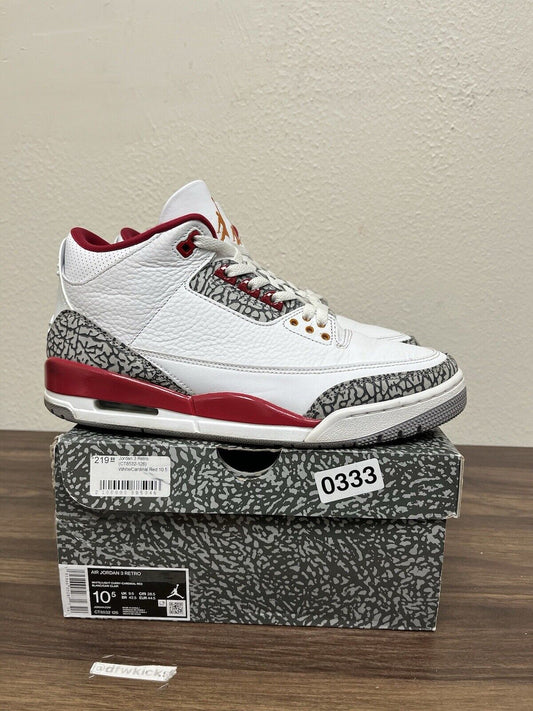 Size 10.5 - Jordan 3 Retro Mid Cardinal Red WORN ONCE! 333