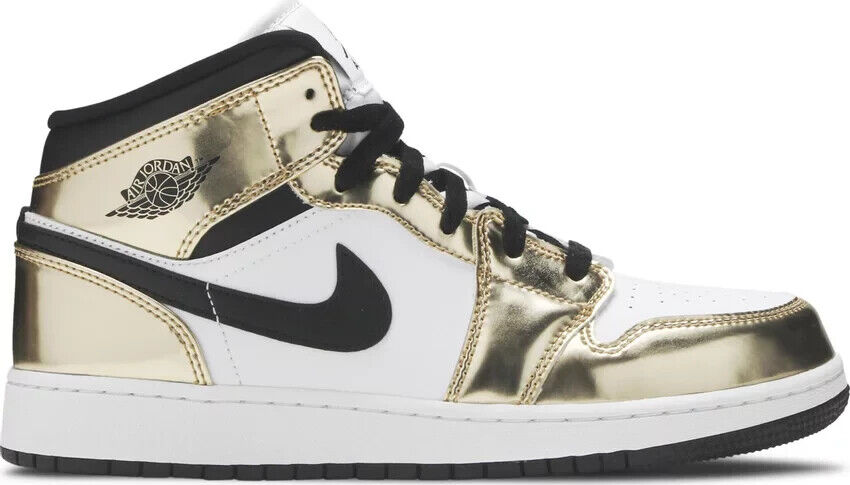 Nike Air Jordan 1 Mid SE (GS) Metallic Gold (DC1420-700) Size 5y  - New!