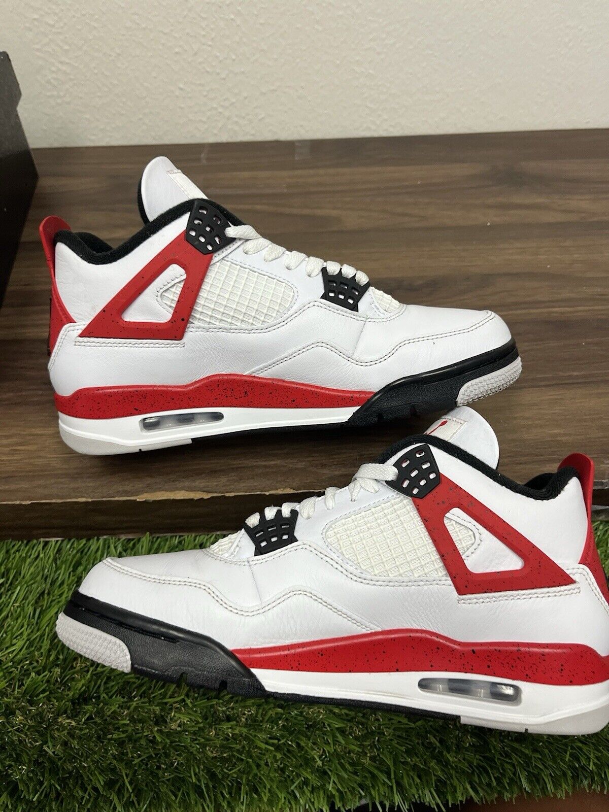 Size 8 - Jordan 4 Retro Mid Red Cement White Red Black Leather (DH6927-161) A61