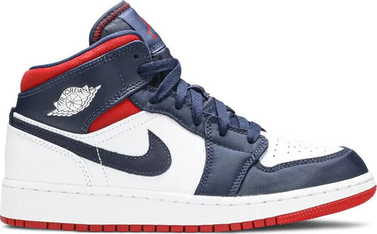 Nike Air Jordan 1 Mid USA White Blue Red BQ6931-104 Size 4.5Y / 6 wmns