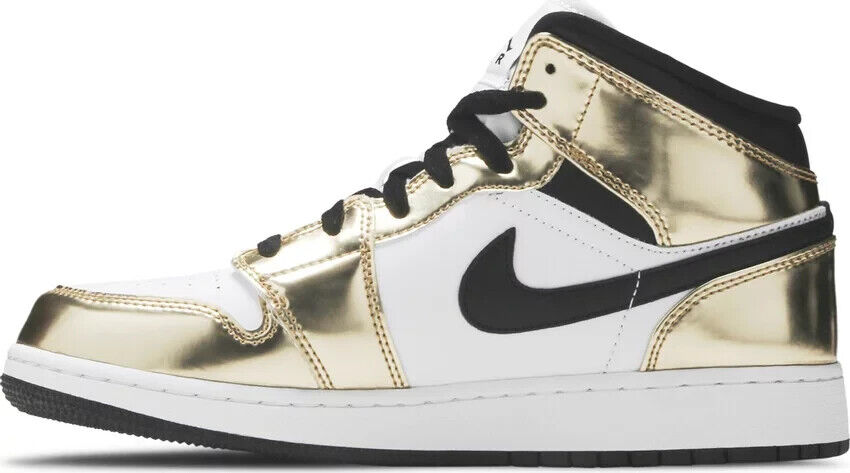 Nike Air Jordan 1 Mid SE (GS) Metallic Gold (DC1420-700) Size 5y  - New!