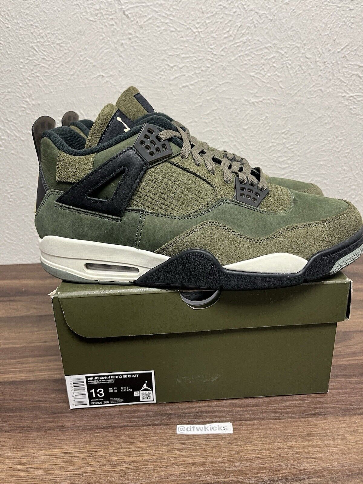 Nike Air Jordan 4 SE Retro Low Craft - Olive size 13 FB9927-200 OG IV Clean