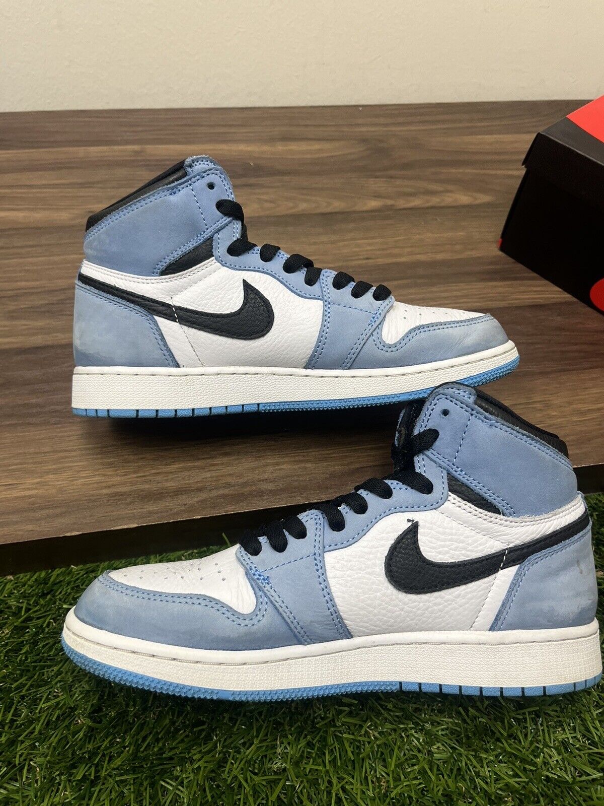  Size 7Y/8.5W - Nike Air Jordan 1 Retro High University Blue 575441-134 OG ALL