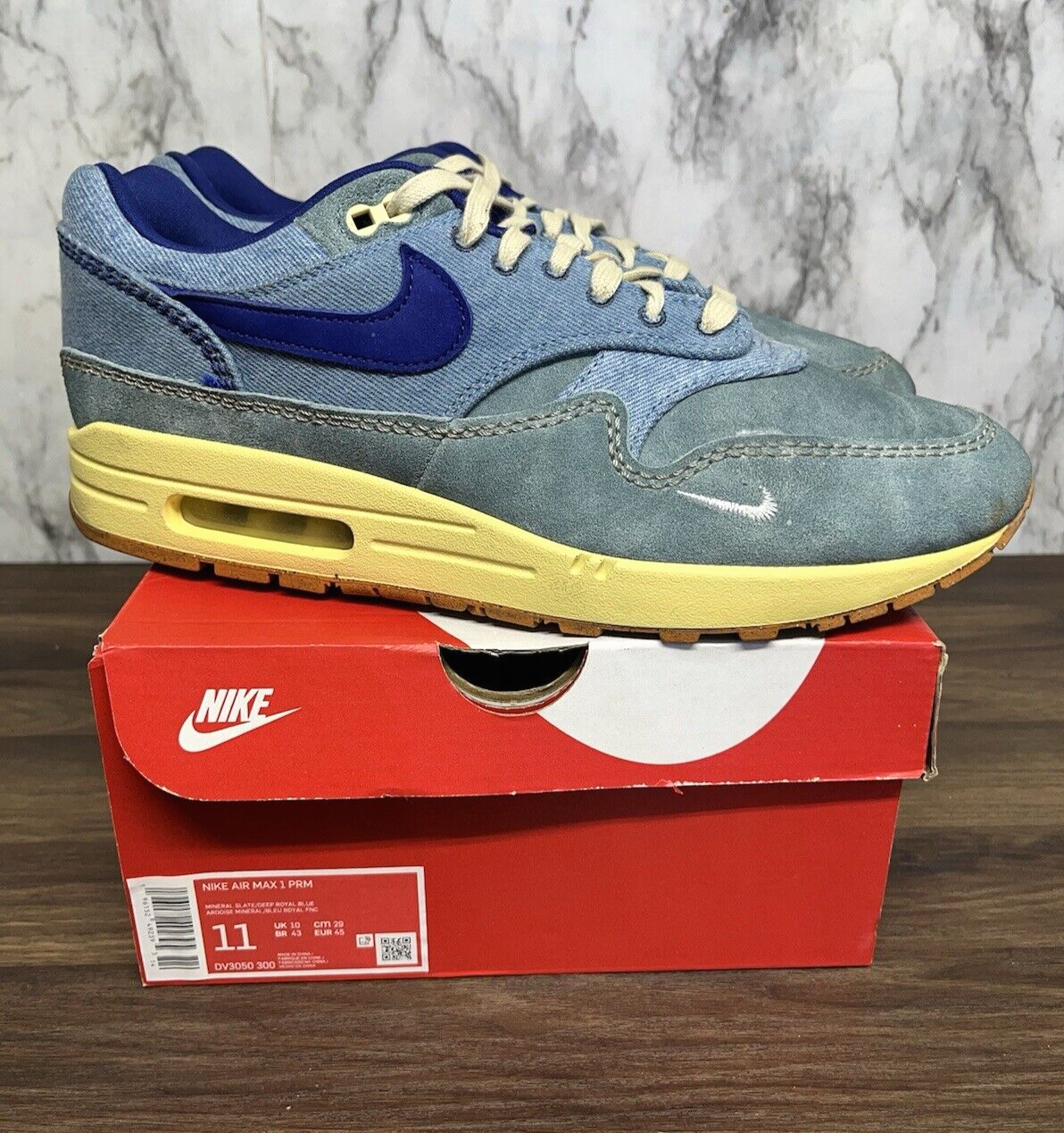 Size 11 - Nike Air Max 1 Premium Dirty Denim 2022 *611