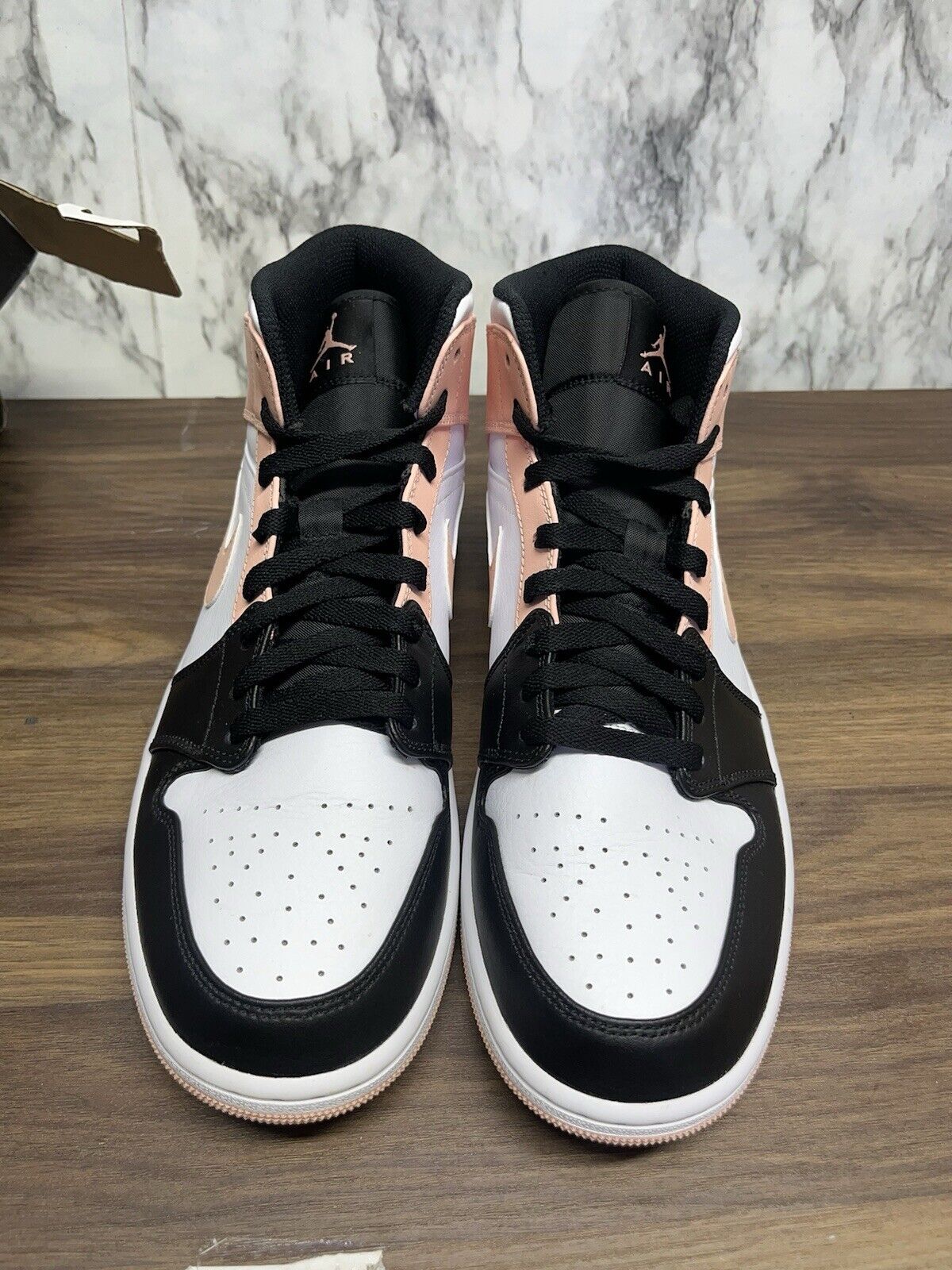 Size 10.5 - Air Jordan 1 Mid Crimson Tint Black White Leather (554724-133) 466