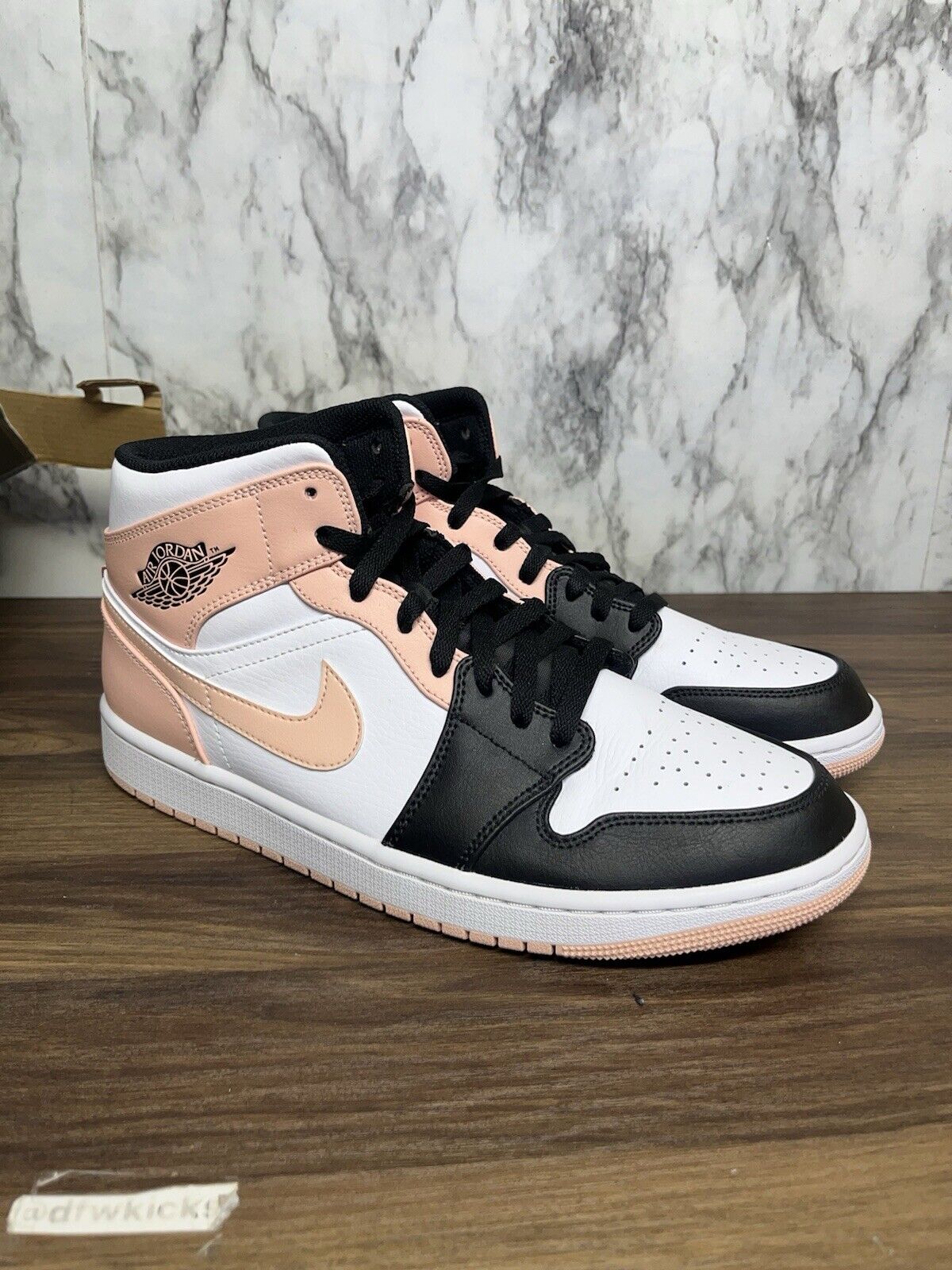 Size 10.5 - Air Jordan 1 Mid Crimson Tint Black White Leather (554724-133) 466