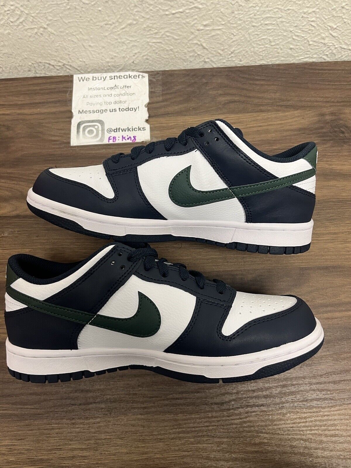 Nike Dunk Low GS Obsidian Vintage Green White HF5177 400 Size 7Y